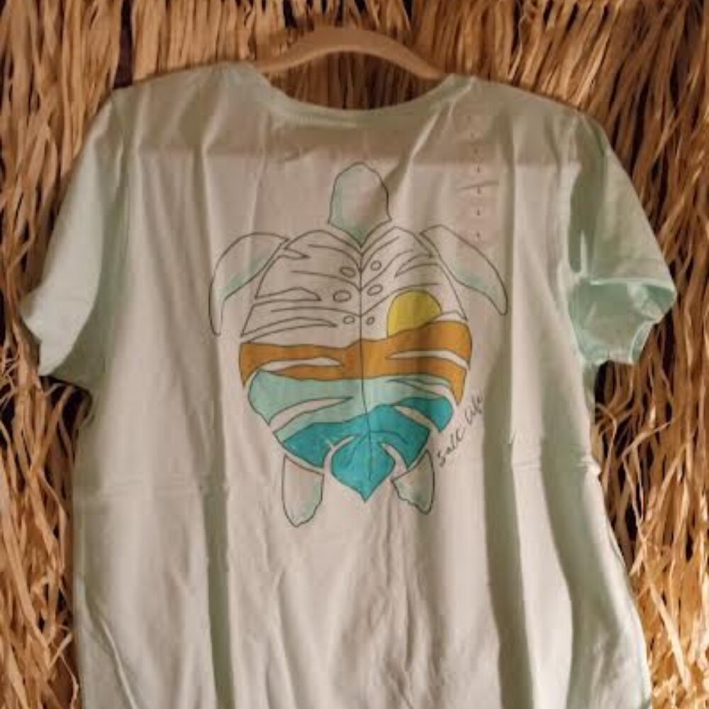 NWT Salt life short sleeve  turtle on back